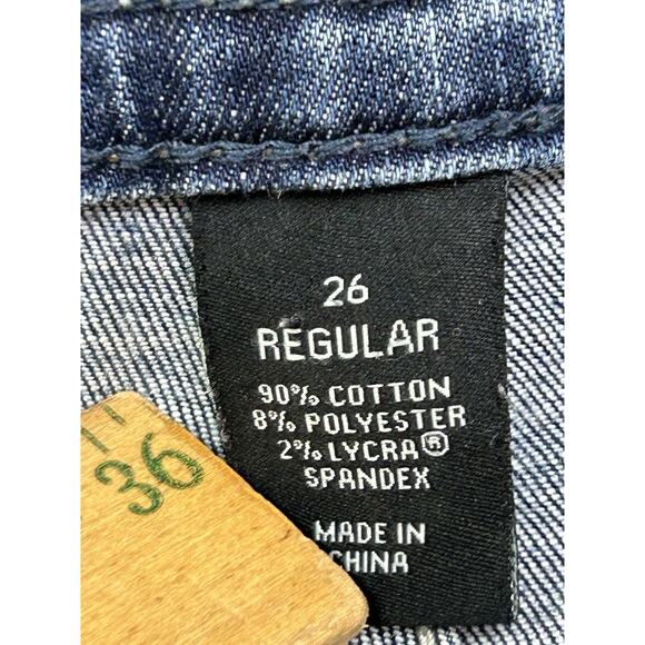 Lane Bryant Boot Cut Jeans Womens Sz 26 Regular Denim Blue Genius Fit Distressed - Picture 9 of 10